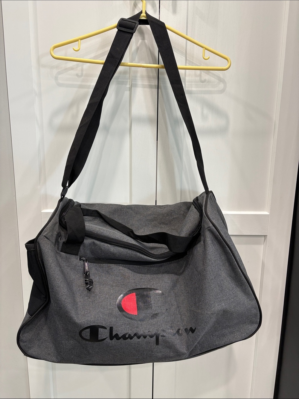 Champion Gray Duffel Bag with Red Accent Logo - Picture 4 of 13